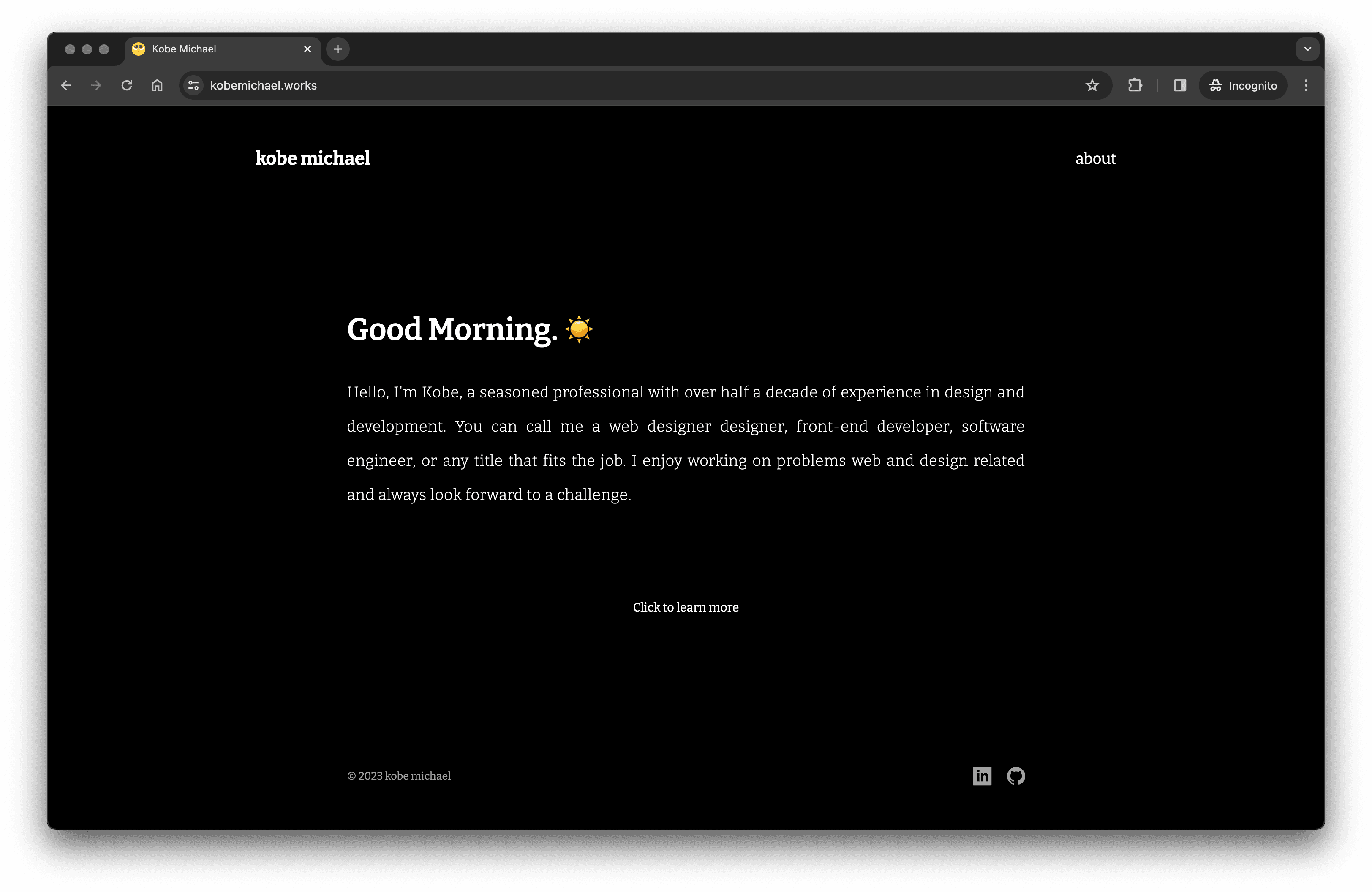 Link to kobemichael.works (v1)